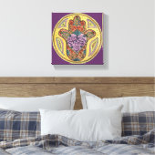8x8 Hamsa Mandala - Impression en toile étirée Pre (Insitu(Chambre))