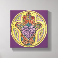8x8 Hamsa Mandala - Impression en toile étirée Pre