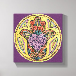 8x8 Hamsa Mandala - Impression en toile étirée Pre