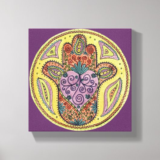 8x8 Hamsa Mandala - Impression en toile étirée Pre (Recto)