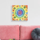8x8 Rainbow Mandala Premium - Versteld Canvas afdr Afdruk (Insitu (Woonkamer))