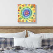 8x8 Rainbow Mandala Premium - Versteld Canvas afdr Afdruk (Insitu (Slaapkamer))