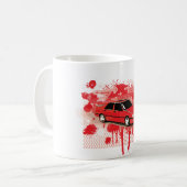 9000 rouge aérien, tasse grunge de style (Devant gauche)