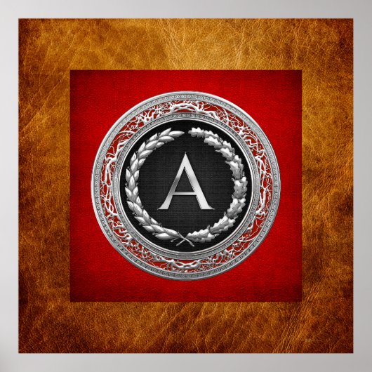 [900] "A" zilver  monogram Poster (Voorkant)