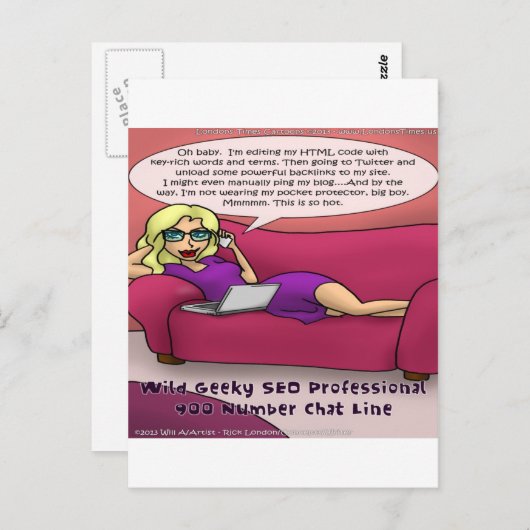 900 Aantal Geeky SEO-meisjes Gone Briefkaart (Voorkant / Achterkant)