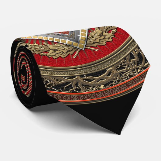 [900] Master Mason - Gold Square & Compass Stropdas (Opgerold)