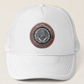 [900] Master Mason - Silver Square & Compass Trucker Pet (Voorkant)