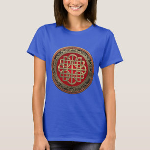 [900] Sacred Celtic Gold Knot Cross T-shirt