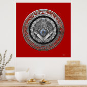 [901] Master Mason - Silver Square & Compass Poster (Keuken)
