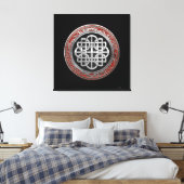 [901] Sacred Celtic Silver Knot Cross Canvas Afdruk (Insitu (Slaapkamer))