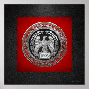 [901] Silver Roman imperial Eagle Poster