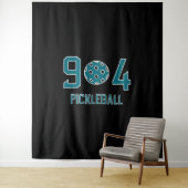 904 Pickleball Blauwgroen Wandkleed (In situ)