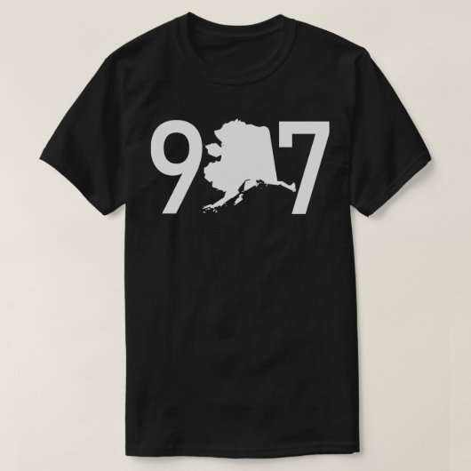 907 Alaska Phone Area Code Map Silhouette Cool Pul T-shirt (Design voorkant)