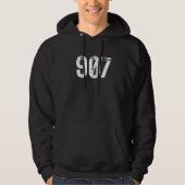 907 Area Code Alaska Mobile Telephone Area Code 90 Hoodie (Voorkant)