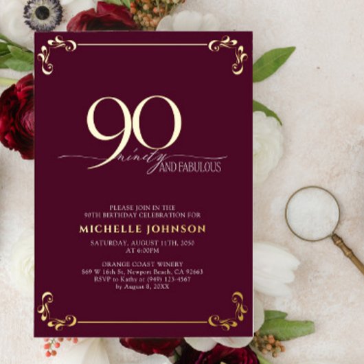 90 ans et Fabuleux Faire-part de naissance calligr