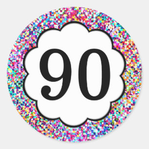 90 - Autocollants colorés de nombres