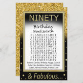 90 Birthday Word Search Game (Voorkant / Achterkant)