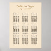 90 Champagne Wedding Seating Chart Poster (Voorkant)