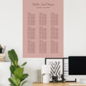 90 Cinnamon Roos Wedding Seating Chart Poster (Thuiskantoor)