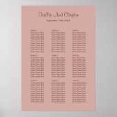 90 Cinnamon Roos Wedding Seating Chart Poster (Voorkant)