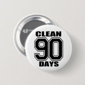 90 dagen schoon zwart ronde button 5,7 cm (Voorkant /achterkant)