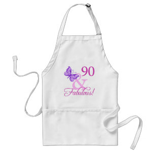 90 en Fabulous Birthday Gifts (plum) Standaard Schort