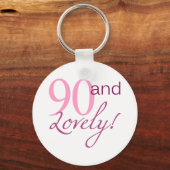 90 en liefdevolle Birthday Gifts Sleutelhanger (Voorkant)