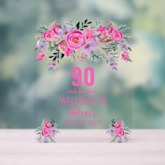 90 et fabuleuse fête d'anniversaire rose (Neutre)