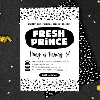 90 Hip Hop Birthday, Fresh Prince Rap Party Kaart