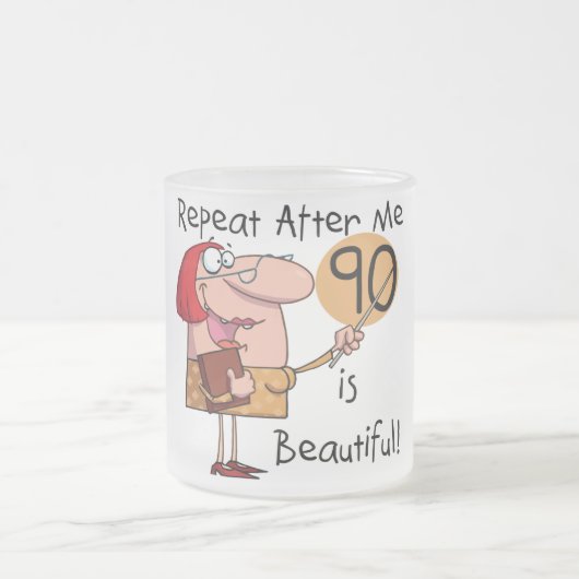 90 is mooie Tshirts en geschenken Matglas Koffiemok (Center)