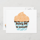 90 is Sweet Birthday T-shirts en cadeautjes Briefkaart (Voorkant / Achterkant)