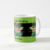 90 jaar en liefdevol | 90e verjaardag koffiemok (Voorkant rechts)