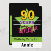 90 jaar en liefdevol kaart (Voorkant / Achterkant)