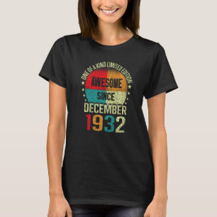 90 jaar Geweldige sinds december 1932 Vintage 90e  T-shirt