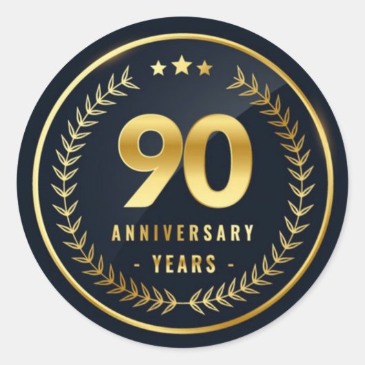 90 jaar Jubileum envelopzegel Ronde Sticker (Voorkant)