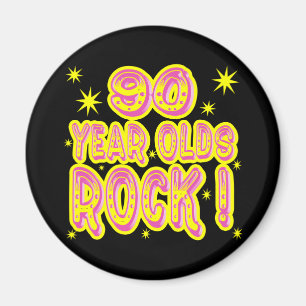 90 jaar Olds Rock! (Roze) Magnet Magneet