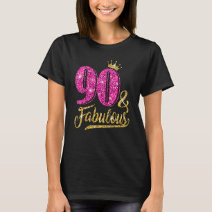 90 jaar oud 90 en 90 jaar oud - roze 90 jaar oud t-shirt