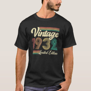 90 jaar oud geboren in 1932 90e verjaardag t-shirt