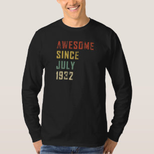 90 jaar oud Geweldige sinds juli 1932 90ste verjaa T-shirt