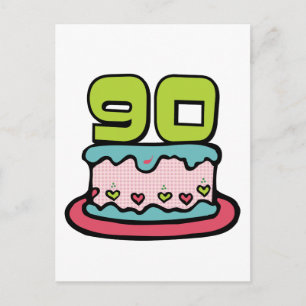 90 jaar oude Birthday Cake Briefkaart