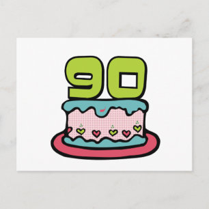 90 jaar oude Birthday Cake Briefkaart