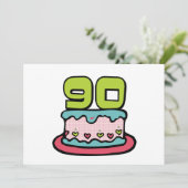 90 jaar oude Birthday Cake Kaart (Staand voorkant)