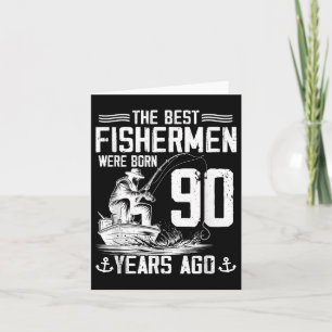 90 Jaar Oude Gift Mannen Visser 90 Verjaardag Gevi Kaart