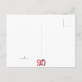 90 jaar Save Date Flowers 90th Birthday briefkaart (Achterkant)