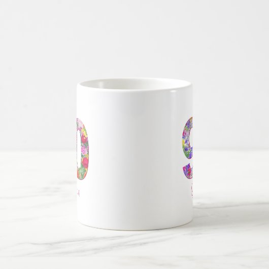 90 jaar verjaardagsfeestje bloemenontwerp mok (Center)