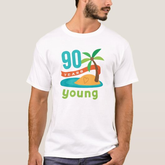 90 jaar Young Birthday Gift T-shirt (Voorkant)
