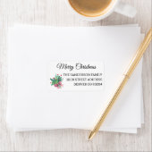 90 Joyeux Noël Étiquette d'adresse de retour minim (En situation)