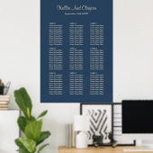 90 Klassieke Blue Wedding Seating Chart Poster (Thuiskantoor)