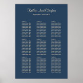 90 Klassieke Blue Wedding Seating Chart Poster (Voorkant)