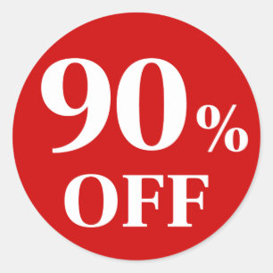 90% KORTING Rode Achtergrond Klassieke Ronde Stick Sticker